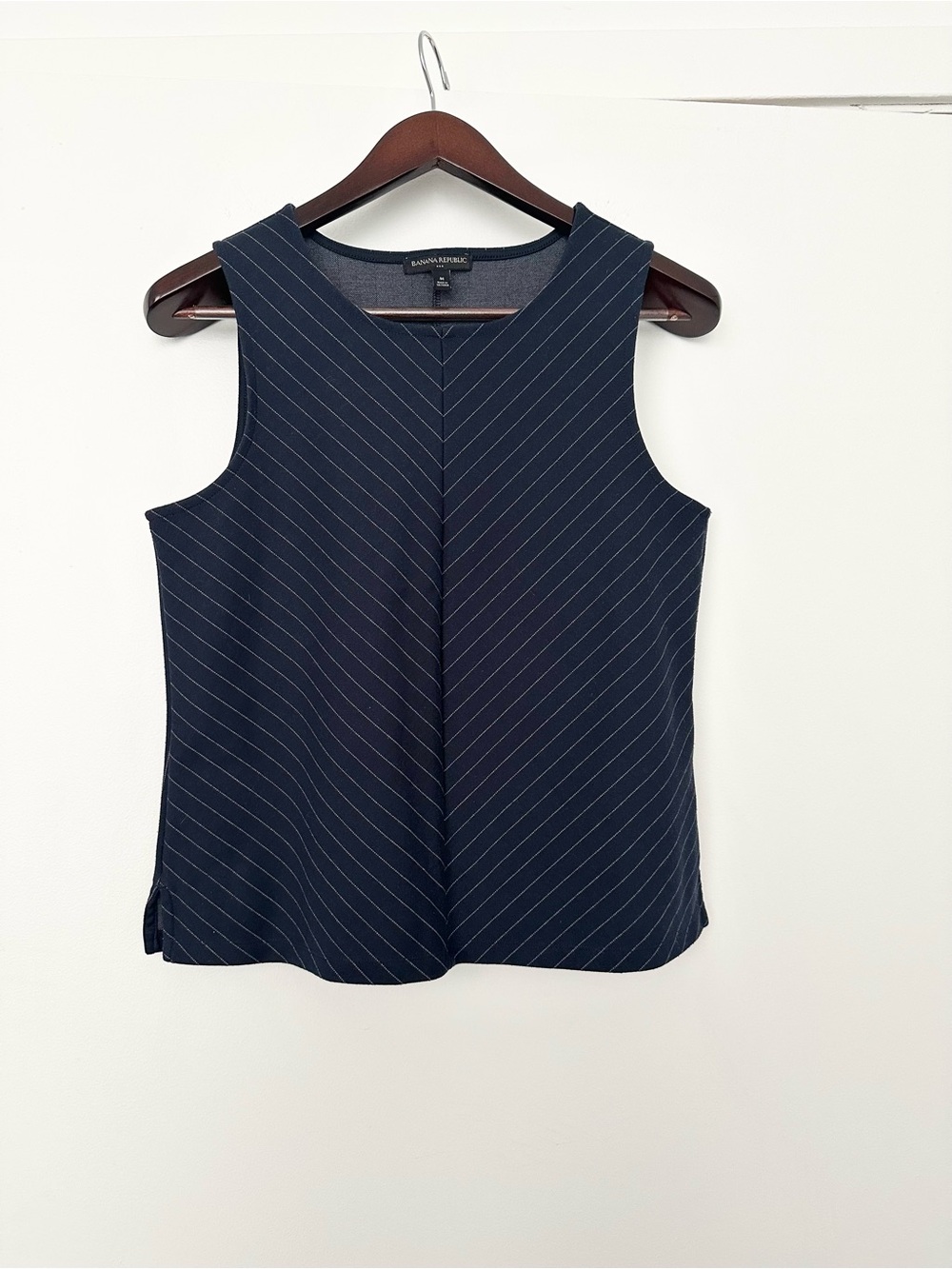 Banana Republic Navy Pinstripe Sleeveless Top